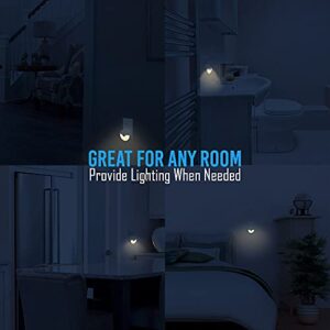 AULTRA Night Light LED Round Night Lights Plug Into Wall - Super Intelligent Dusk to Dawn Sensor Activated, Automated On & Off, Used for Kitchen, Bathroom, Home Improvement, Bedroom – 4 Pack