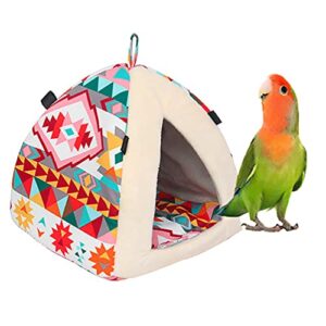 Bird Warm Nest Parrot Tent Hammock Toy for Parakeet Cockatiel Conure Cockatoo African Grey Amazon Budgie Lovebird Finch Canary Hamster Gerbil Rat Chinchilla Guinea Pig Squirrel Hedgehog Cage (S, Pink)