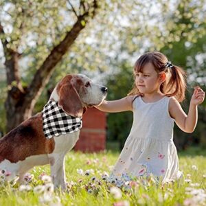 Buffalo Plaid Dog Bandana & Hair Scrunchies Dog Puppies Pets Accessories Cotton Bandanas Handkerchiefs Scarfs Dog Birthday Party Outfit Dog Lovers Presents