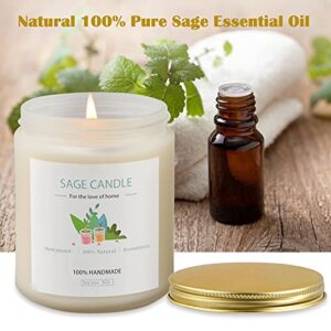 Sage Candles for Cleansing House, 2 Pack 8Oz 100 Hrs. Burning, Soy Wax Sage Scented Candles for Home Scented Candle, for House Energy Cleansing, Banishes Negative Energy, Purification and Healing…