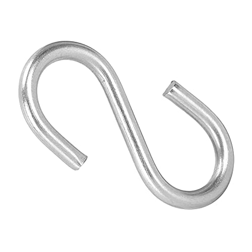 Tissting 20 Pcs M3 S Shaped Hooks Heavy Duty Stainless Steel Hanging Hooks Multi Purpose Hooks for Basketball Hoop Garden Bedroom(36.8mm / 1.6in)