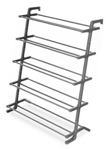 whitmor 5-tier leaning shoe rack, gray