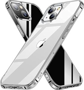 aedilys shockproof for iphone 13 case,[ non-yellowing][15ft military grade drop protection] [scratch-resistant], slim non-slip iphone 13 phone case, 6.1''- clear