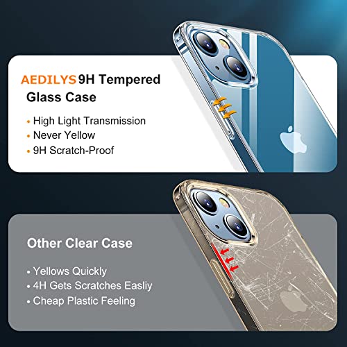 AEDILYS Shockproof for iPhone 13 Case,[ Non-Yellowing][15FT Military Grade Drop Protection] [Scratch-Resistant], Slim Non-Slip iPhone 13 Phone Case, 6.1''- Clear