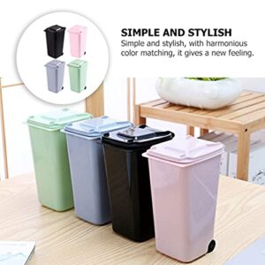 Cabilock 4pcs Mini Curbside Garbage Trash Bin Pen Holder Unique Tiny Size Recycle Can Set Pencil Cup Desktop Organizer Assorted Color