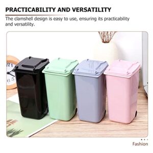 Cabilock 4pcs Mini Curbside Garbage Trash Bin Pen Holder Unique Tiny Size Recycle Can Set Pencil Cup Desktop Organizer Assorted Color