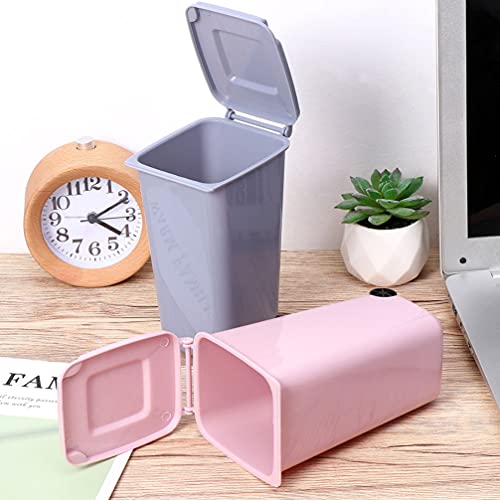 Cabilock 4pcs Mini Curbside Garbage Trash Bin Pen Holder Unique Tiny Size Recycle Can Set Pencil Cup Desktop Organizer Assorted Color