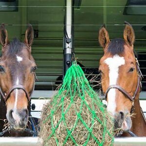 LeLePet Horse Hay Net Treat Hay Feeder, Large Hanging Feeding Slow Feed Weaver Bag for Goat Donkey, Horse Stable Stall Paddock Accessory for Rest Relieve Stress, Durable Forage Pocket