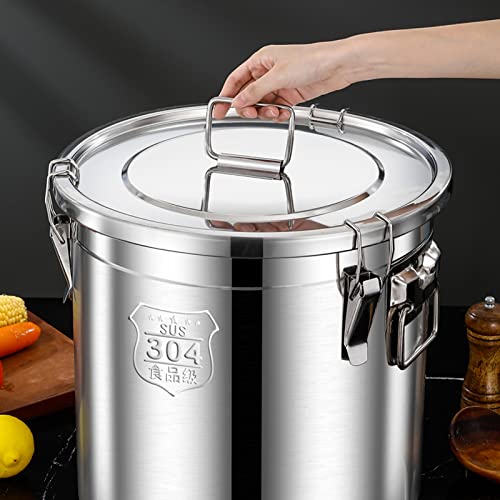 Stainless Steel Canister with Lids, Airtight Sealable Containers for Food Kitchen Canisters Household Cereal Dispenser Bucket Food Storage Containers for Rice, Flour, Grain, Coffee Bean (3.17 Gal)