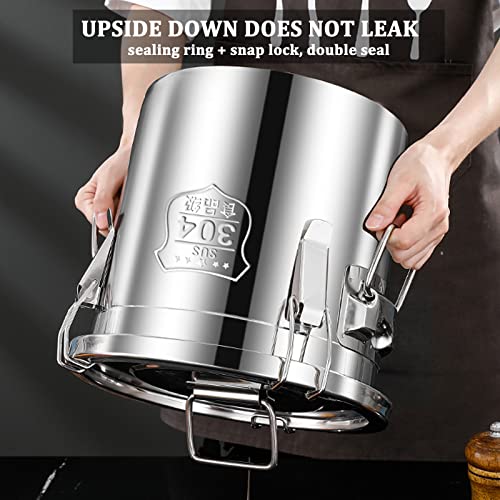 Stainless Steel Canister with Lids, Airtight Sealable Containers for Food Kitchen Canisters Household Cereal Dispenser Bucket Food Storage Containers for Rice, Flour, Grain, Coffee Bean (3.17 Gal)