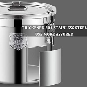 Stainless Steel Canister with Lids, Airtight Sealable Containers for Food Kitchen Canisters Household Cereal Dispenser Bucket Food Storage Containers for Rice, Flour, Grain, Coffee Bean (3.17 Gal)