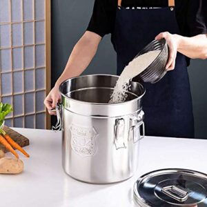 Stainless Steel Canister with Lids, Airtight Sealable Containers for Food Kitchen Canisters Household Cereal Dispenser Bucket Food Storage Containers for Rice, Flour, Grain, Coffee Bean (3.17 Gal)