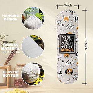 Funny You Me & The Dogs, Grocery Bags Holder Organizer For Shopping Bags, Wall Mount Plastic Bags Storage Container Dispensers, Gift For The Preferred Family And Friends