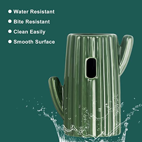 BUCATSTATE Cactus Ceramic Leakproof Hamster Water Bottle Guinea Pig Water Bottles Rabbit Water Bottle with Holder Water Feeder for Small Animals