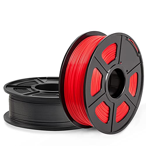 SUNLU ABS 3D Printer Filament, 1.75 ABS Filament Dimensional Accuracy +/- 0.02 mm, 1 kg Spool Black+Red