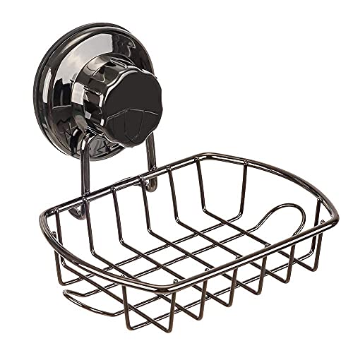 SANNO Suction Cup Soap Dish Holder Suction Shower Caddy Deep Bathroom Basket