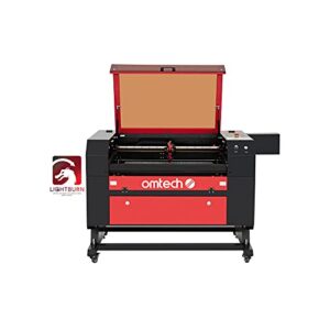 omtech 80w co2 laser engraver, 80w laser cutter and engraver machine, 20x28 laser cutting and engraving machine with red dot pointer autolift autofocus air assist and lightburn for wood acrylic more