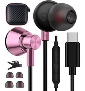 usb c headphones, usb type c earbuds stereo bass wired earphones with mic for ipad 10 mini pro air 2022 samsung s23 s22 ultra galaxy z fold 4 flip 3 s20 s21 google pixel 7 pro 6 oneplus 11 10t 9 pro 8