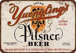 kexle 1934 yuengling's pilsner beer vintage look reproduction metal tin sign 8x12 inches