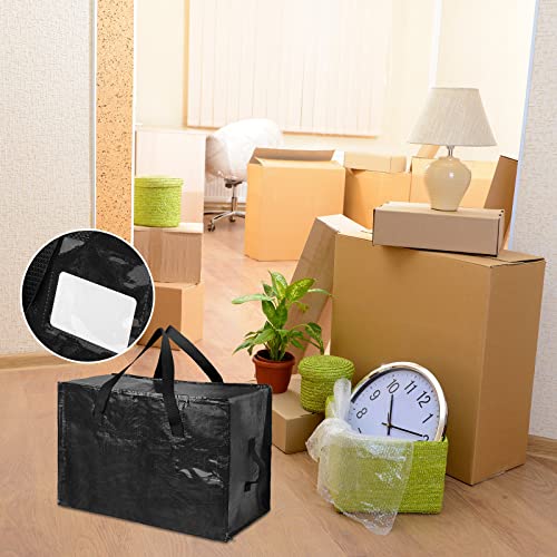 6 Packs Heavy Duty Extra Large Organizer Storage Bag Moving Bag with Strong Handles and Zippers for Moving, Travelling, Christmas Decoration Storage (Black,30 x 12 Inch, 24 x 12 Inch, 20 x 12 Inch)