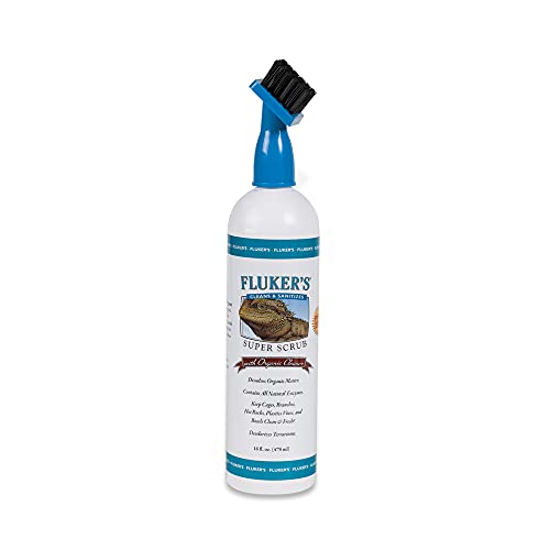 DBDPet Fluker's Super Scrub Brush with Organic Reptile Habitat Cleaner - Includes Attached Pro-Tip Guide