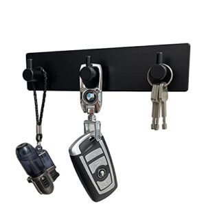 key holder for wall,key hooks decorative for wall,adhesive adhesive key organizer key hanger stainless key hooks hanging keys towel hanger for entryway, kitchen, bedroom,bathroom (3 hooks, black)