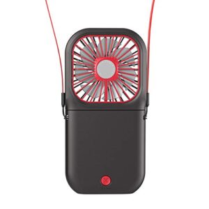 new upgrade handheld fan small personal fan with 3 speeds neck rechargeable portable fan powerful mini usb outdoor fan quiet small desk fan free angle good for travel home office school - black