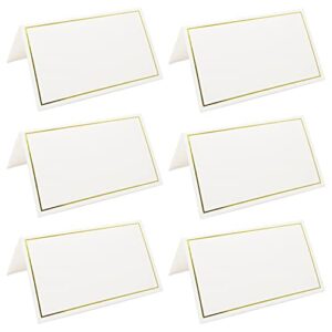 50 pack tent cards with gold foil border for weddings, banquets, events, 2 x 3.5 inches