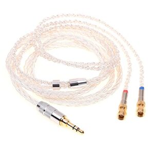gagacocc soft tpe clear 8 cores silver plated hifi headphones upgrade cable dual smc compatible for hifiman he-5 he-6 he-500 he560 (1.2 meter, 2.5mm trrs balanced)