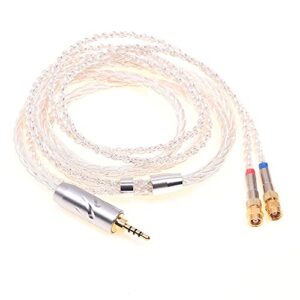 GAGACOCC Soft TPE Clear 8 Cores Silver Plated HiFi Headphones Upgrade Cable Dual SMC Compatible for Hifiman He-5 He-6 He-500 HE560 (1.2 Meter, 2.5mm TRRS Balanced)