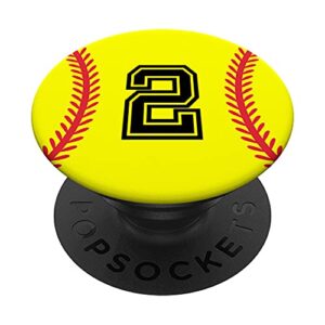 softball jersey number #2 popsockets swappable popgrip
