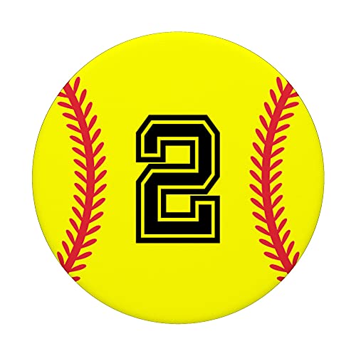 Softball Jersey Number #2 PopSockets Swappable PopGrip