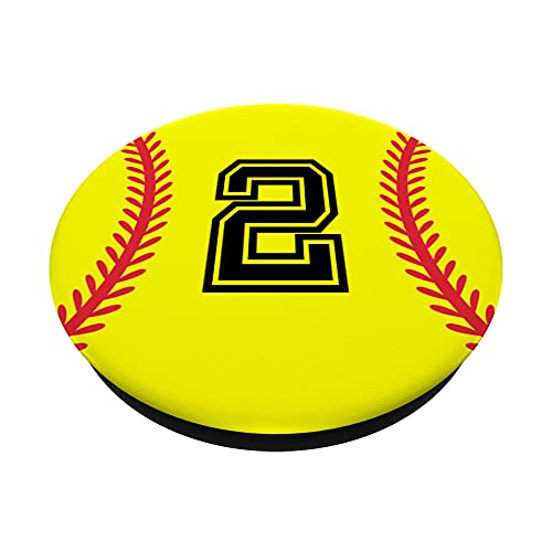 Softball Jersey Number #2 PopSockets Swappable PopGrip