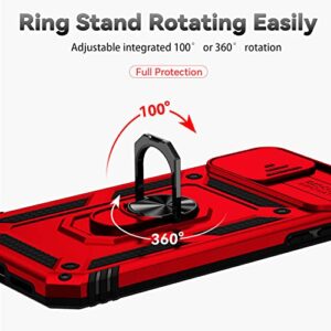 Hitaoyou iPhone 11 Case with Lens Protection, iPhone 11 Case with Camera Cover & Kickstand Military Grade Shockproof Heavy Duty Protective with Magnetic Car Mount Holder Phone case for iPhone 11 red