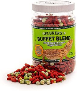 fluker's buffet blend adult bearded dragon veggie variety diet 7oz - includes attached dbdpet pro-tip guide