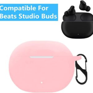 Ankersaila Soft Silicone Case Compatible with Beats Studio Buds, Scratch/Shock Resistant Protective Case Cover (Pink)