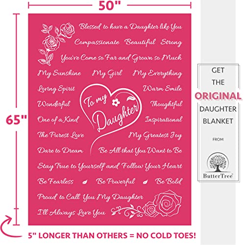 Mothers Day Gifts for Daughter, Daughter Gifts, to My Daughter Blanket, Daughter Gift from Mom, Gifts for Daughter from Mom, Birthday Gift for Daughter, Throw Blanket 65” x 50” (Rose Pink)