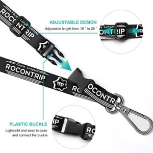 ROCONTRIP Phone Lanyard 1X Crossbody lanyard and 2X Patch Universal Cell Phone Lanyards Adjustable Shoulder Neck Strap Compatible with Most Smartphones (Grey Black)