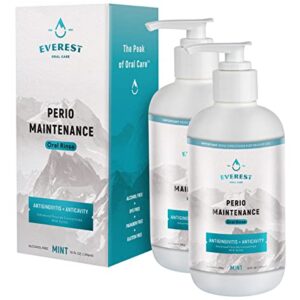 Perio Maintenance Alcohol Free Mouthwash – Concentrated Mouthwash for Bad Breath, Plaque, Sensitive Teeth, and Gingivitis or Gum Disease - Fresh Mint Flavored Fluoride Rinse by Everest Oral Care