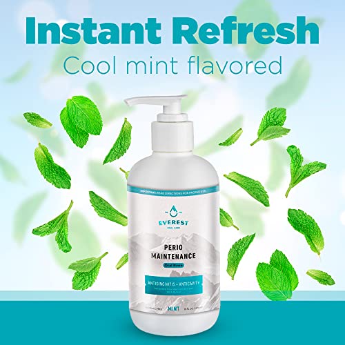 Perio Maintenance Alcohol Free Mouthwash – Concentrated Mouthwash for Bad Breath, Plaque, Sensitive Teeth, and Gingivitis or Gum Disease - Fresh Mint Flavored Fluoride Rinse by Everest Oral Care