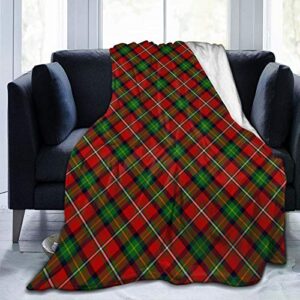 throw blanket scottish tartan boyd plaid ultra-soft flannel blanket lightweight home decor fleece blanket luxurious carpet for men women kids 80"x60"