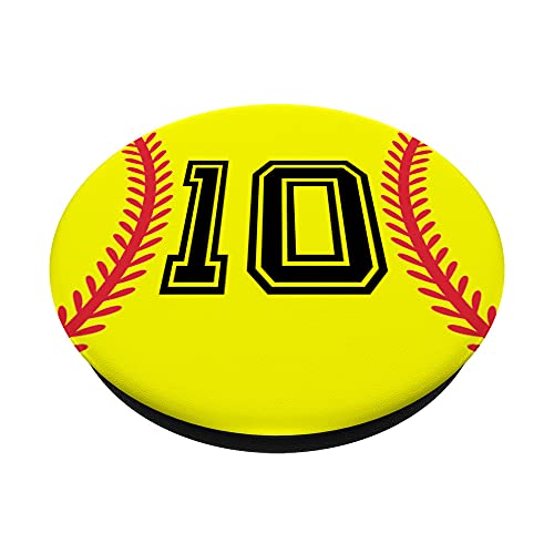 Softball Jersey Number #10 PopSockets Swappable PopGrip