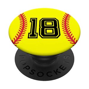 softball jersey number #18 popsockets swappable popgrip