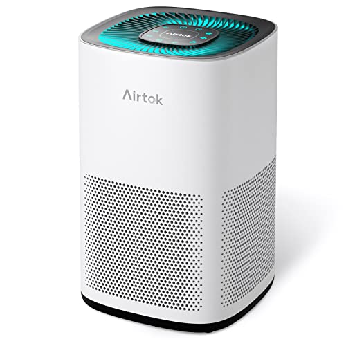 AIRTOK Air Purifiers for Home Large Room up to 793ft², H13 True HEPA Air Filter Cleaner, Odor Eliminator, Remove Allergies Smoke Dust Pollen Pet Dander, Ozone-Free, Night Light (Available for California)