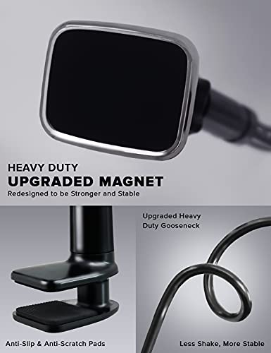 Debranded Products Magnetic Gooseneck Phone Holder Mount - Heavy Duty Magnetic Stand, Phone Accessories for Bed, Desk, Heavy Duty Magnet and Long Arm, Overhead Stand, Compatible with All Smartphones