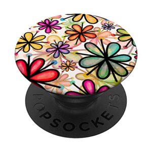 colorful daisies daisy power cute flowers floral pattern popsockets swappable popgrip