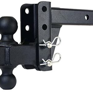 BulletProof Hitches 2.0" Adjustable Medium Duty (14,000lb Rating) 2" Drop/Rise Trailer Hitch with 2" and 2 5/16" Dual Ball (Black Textured Powder Coat)