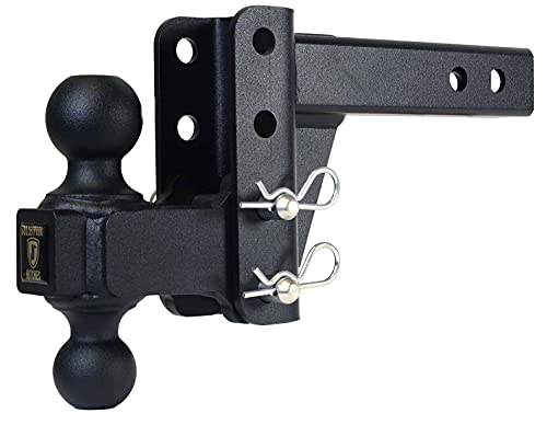 BulletProof Hitches 2.0" Adjustable Medium Duty (14,000lb Rating) 2" Drop/Rise Trailer Hitch with 2" and 2 5/16" Dual Ball (Black Textured Powder Coat)