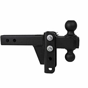 BulletProof Hitches 2.0" Adjustable Medium Duty (14,000lb Rating) 2" Drop/Rise Trailer Hitch with 2" and 2 5/16" Dual Ball (Black Textured Powder Coat)