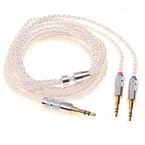gagacocc soft tpe clear 8 cores silver plated headphones upgrade cable dual 2.5mm compatible for hifiman he1000 he400s he400i he560 oppo pm-1 pm-2 (2 meter, 4pin xlr male balanced)
